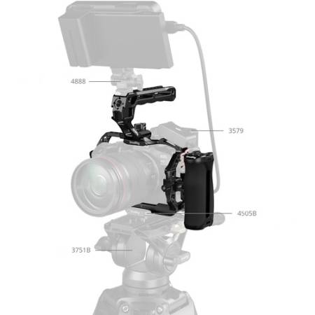 SmallRig 5956 - zestaw Advanced, klatka, uchwyt górny, uchwyt boczny, zacisk kabla USB-C i HDMI do Canon EOS R6 Mark III / R6 Mark II - przykład użycia